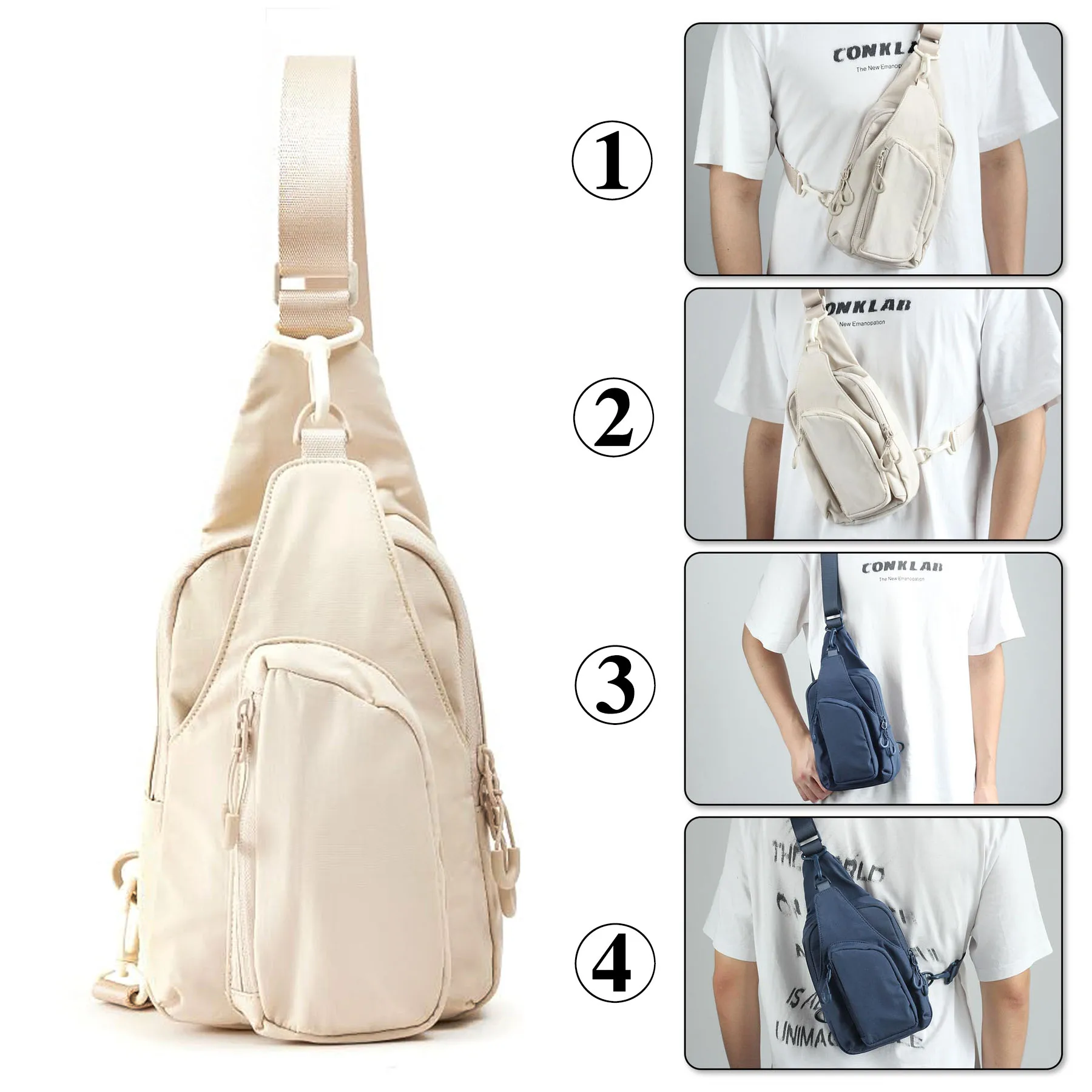 Doyogi Kleine Sling Tas Voor Vrouwen Nylon Crossbody Sling Backpck Lichtgewicht Voor Reizen Casual Dagelijks Gebruik