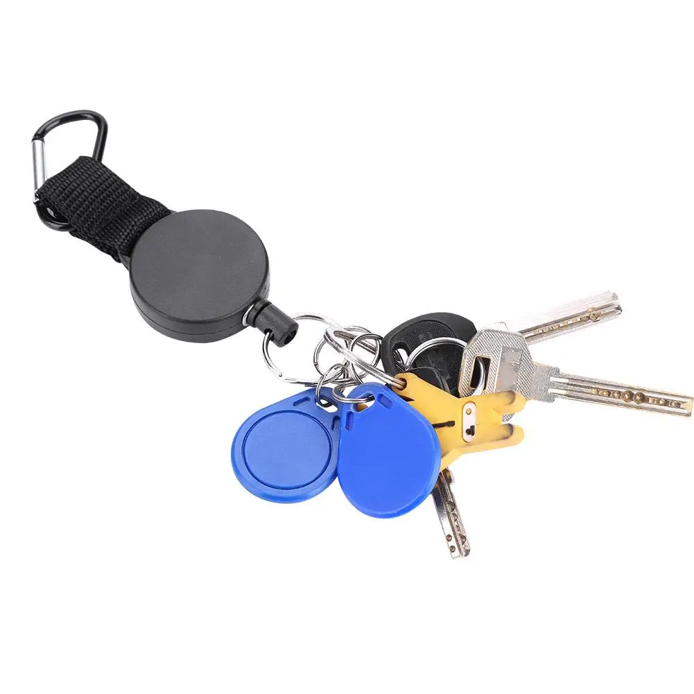 60cm Retractable Key Chain Anti-lost Theft-Proof Elastic Wire ABS Plastic Keyring Lightweight