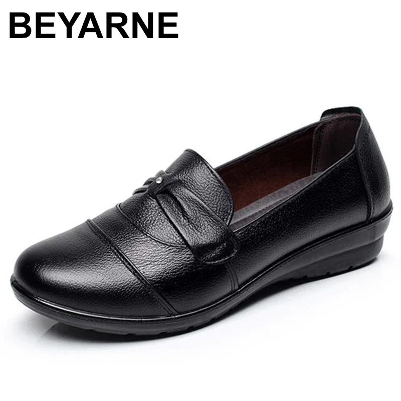 Women\'s Shoes Flats Genuine Leather Solid Cross-Tied Round toe Shoe for Ladies Cozy Casual Plus size 41-43 Sneakers Driving