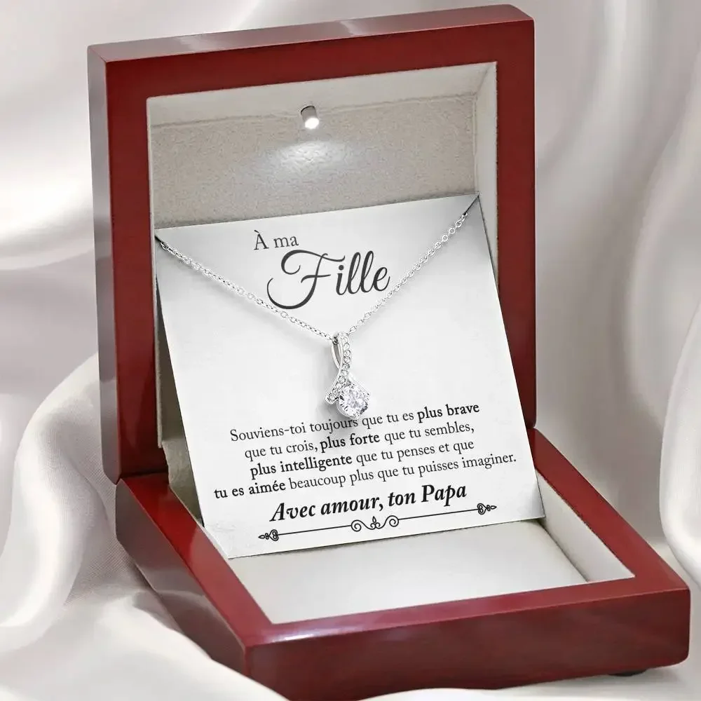 To My Daughter Gifts From Dad Father Christmas Gift Alluring Stainless Steel Women Girl Necklace with Box New Dropshipping