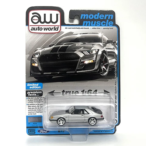 

Auto World 1/64 Shelby CT500 Carbon Fiber Track Pack Modern Muscle Gray Silver alloy car model toy collection Children gift