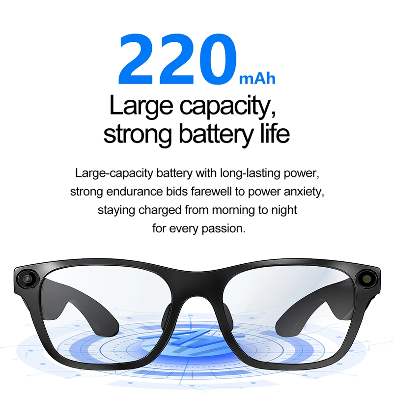 4K HD AI النظارات الذكية كاميرا بلوتوث دعوة مساعد صوتي التحكم Al lmage التعرف Al Chatgpt تسجيل ترجمة الرجال الهدايا