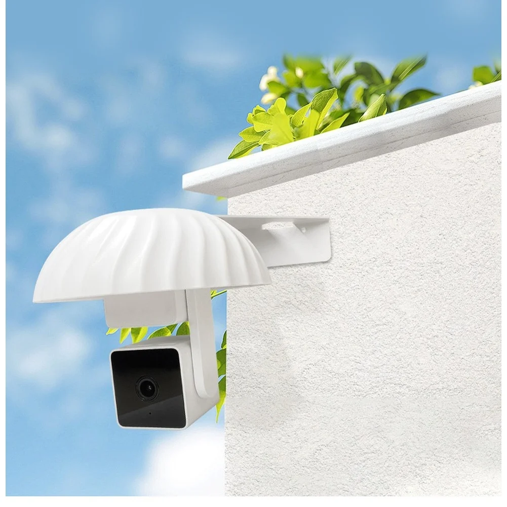 1pc White Camera Sun Shade Rain Cover Bracket Mount For WYZE Pan Outdoor Surveillance Weatherproof Protection Accessory