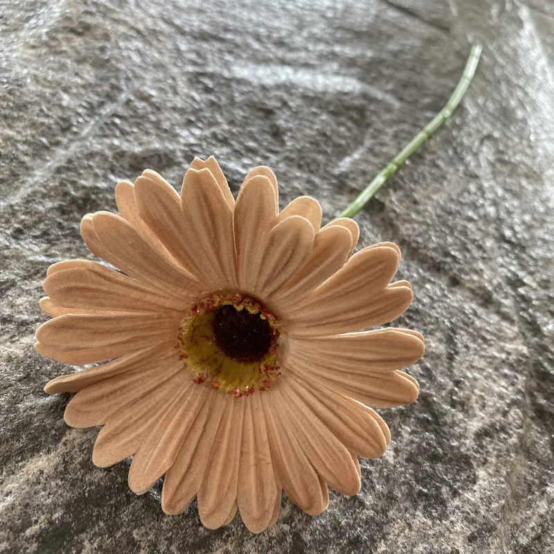 LINANUO 10Pcs PU Gerbera Künstliche Blumen für Hochzeit Decor Real Touch Chrysantheme Hause Wohnzimmer Blume Anordnung Gefälschte Blumen 10