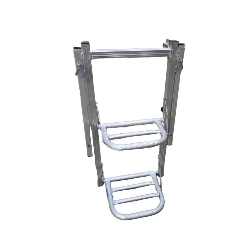 Aluminum alloy two-step ladder freight car side rear door foldable ladder climbing ladder 1pcs
