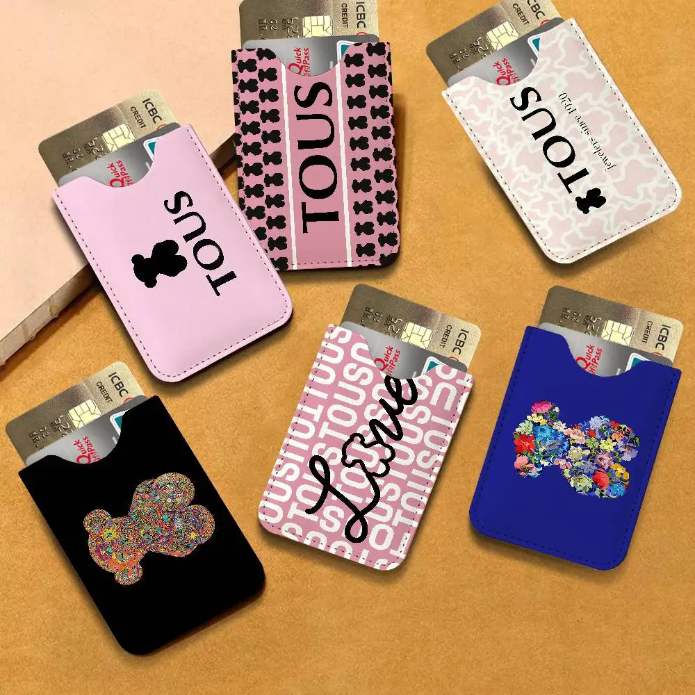 Logo T-Tous - Mini tarjetero de cuero suave y ligero, billetera ultrafina para tarjetas de crédito, para guardar tarjetas de bolsillo unisex