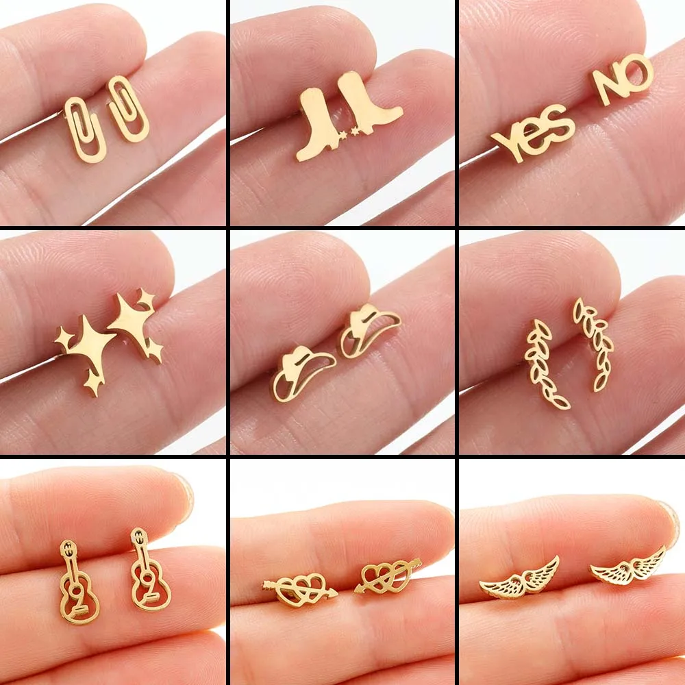 Tragus Piercing Stainless Steel Earring Jewelry For Women Free Shipping Simple Cap Boots Stud Earrings Korean Jewelry Brinco