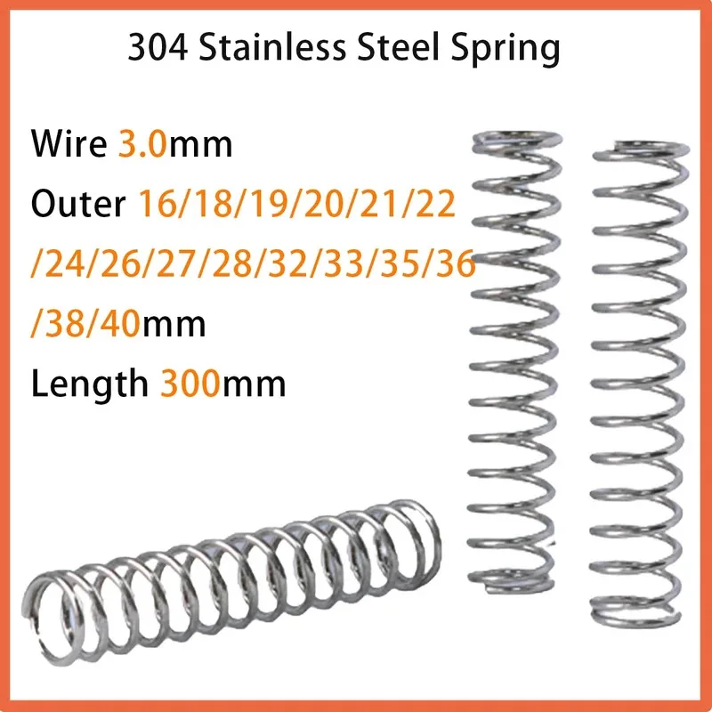 

Прочная сжатая пружина, стальные пружины, проволока, высокоэластичная миниатюрная пружина, длина 3,0 мм, 300 мм, внешний диаметр 16-40 мм