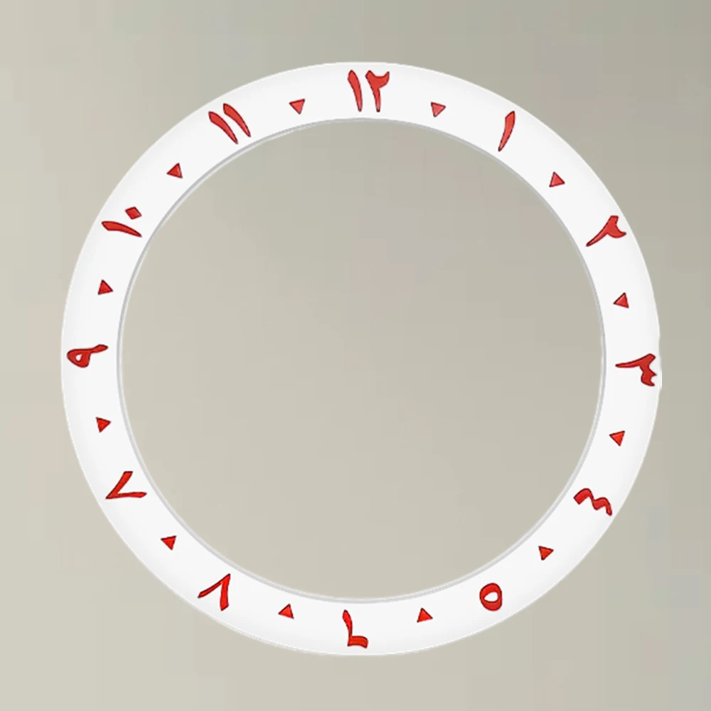White Bezel Arabic 38x30.6mm Sloping Ceramic Bezel Insert Ring For SUB Watch Case SKX007 GMT Diving Case Bezel Insert