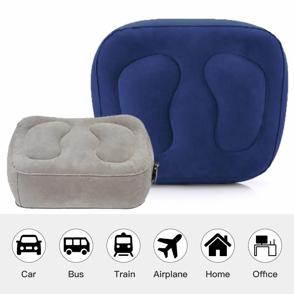 Inflatable Travel Foot Rest Pillow Kids Airplanes Bed Sleep Adjustable Height Leg Pillow For Adults Relax Home Office