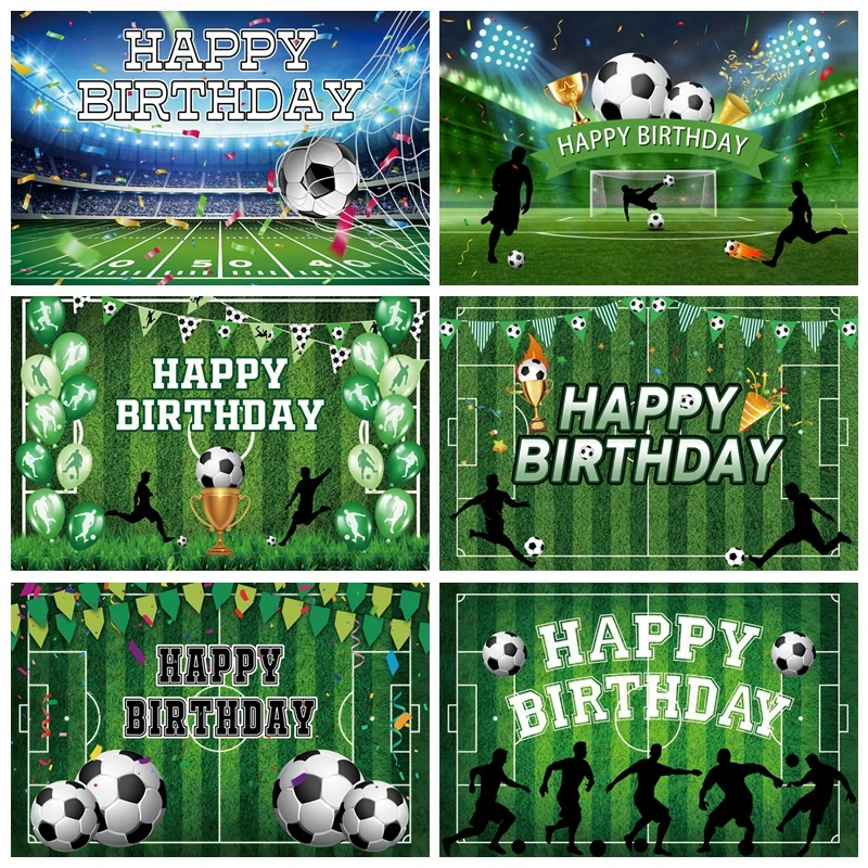 

Boy Birthday Football Theme Backdrop Photography Stadium Grassland Sport Soccer Field Party Decor Background Photo Studio Prop