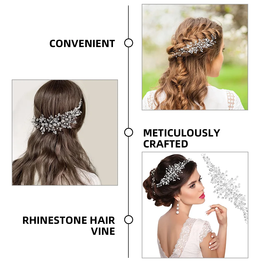 

Elegant Rhinestone Hair Vine Wedding Bridal Headpiece Crystal Hair Accessories For Brides Prom Party Festival Women Formal