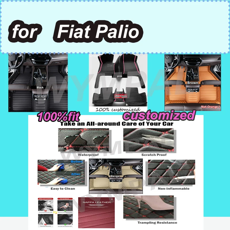 Alfombrillas de lujo personalizadas para coche, alfombrillas para Fiat Palio 2004 2005 2006