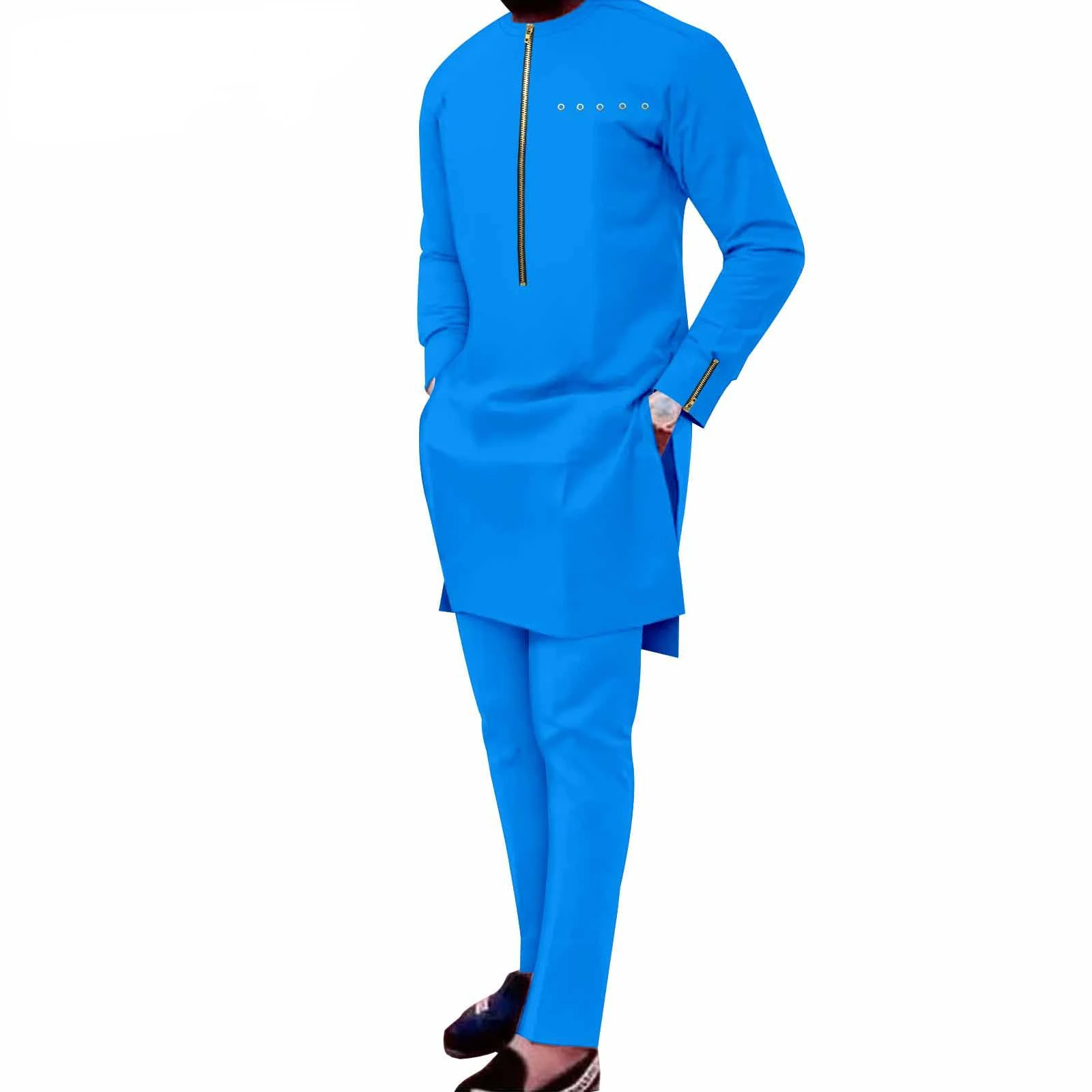 The New 2024 Stylish Casual African Ethnic Men\'s Two-piece Suit Clothes for Men Mens Clothes Moletom Masculino