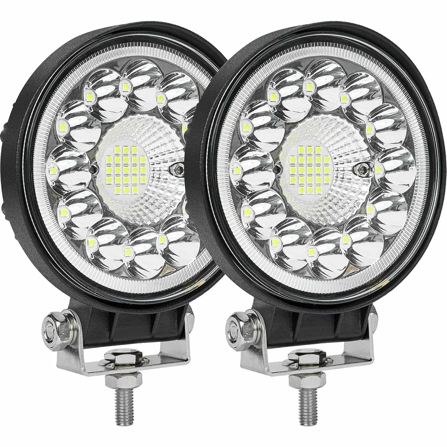 4 Inch Round LED Work Light Combo Beam 12V-30V Waterproof Led Fog Driving Lights Bar for ATV UTV SUV Off Road 4x4 Boat Truck