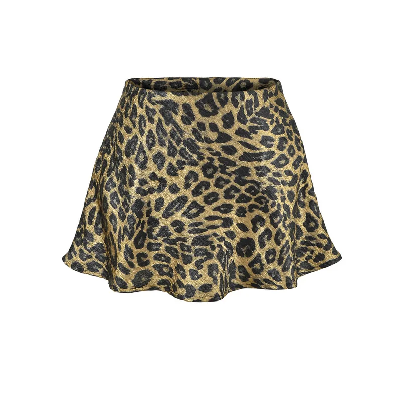Women's Leopard Print American Style Y2K Skirts Low Waist Bodycon Wrap Skirt Trendy Streetwear Casual Party Club Wear Skirt