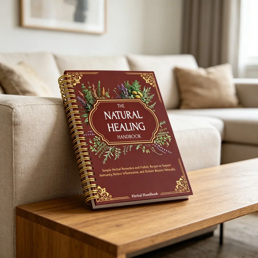 The Natural Healing Handbook English Herbal Enthusiasts Spiral Notebook Vintage Plant Cover For Herbal Remedy Notes Recording