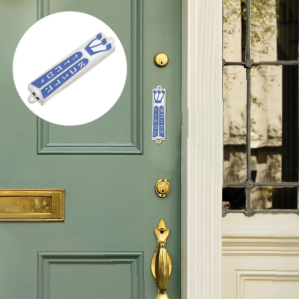 

2pcs Jewish Gifts Mezuzah Door Decor Zinc Alloy Metal Case Blessing Protection Home Office Judaica Symbol Scroll Reel Art