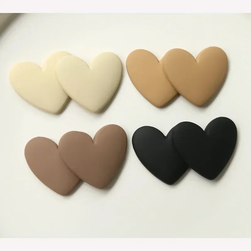 5pcs autumn and winter warm color matte texture peach heart flatback cabochon DIY acrylic accessories earrings hairpins material