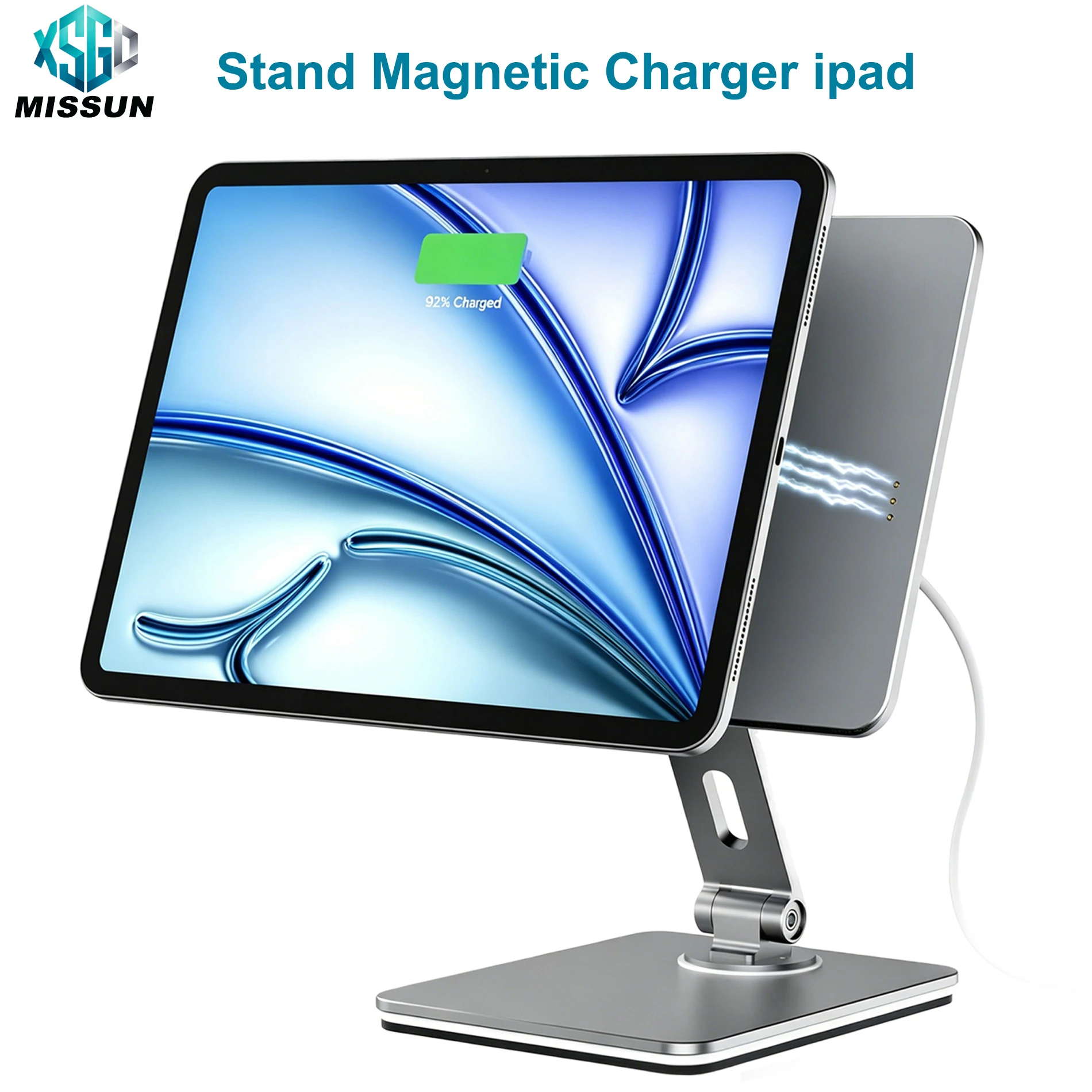 Metal Magnetic Bracket Wireless 2-in-1 Portable Monitor Stand iPad Holder Adjustable Support up to 11' Max Monitor Size