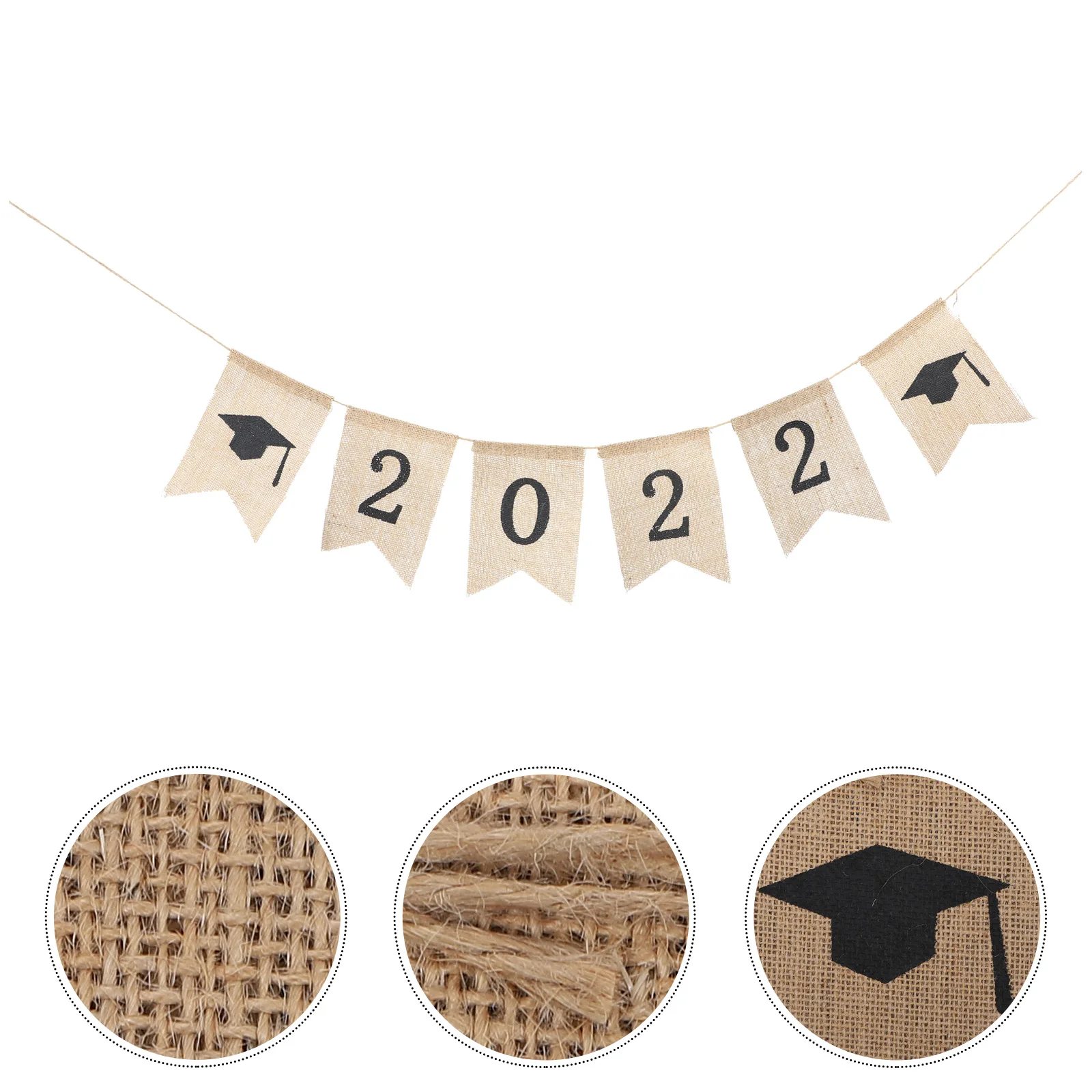 

1 Set Graduation Bunting Banner 2022 Party Decoration Hanging Flag For College High School Graduation Event Burlap Banner Party