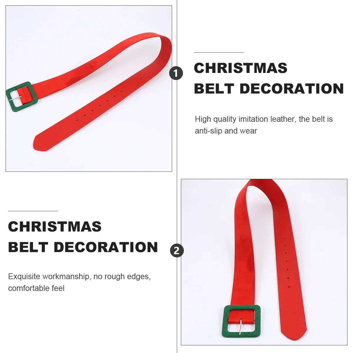 

1Pcs Women Waist Belt Red Imitation Square Buttonhole Bright Color Decoration Belt Christmas Fashion Waistband Stylish