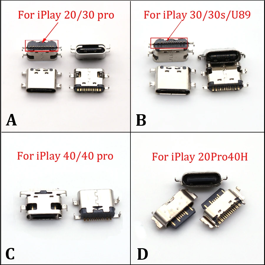 5pcs For Alldocube iPlay 20 20Pro 30 Pro 30S U89 40 40H Type-C USB Jack Female Socket Charging Port Plug Dock Connector