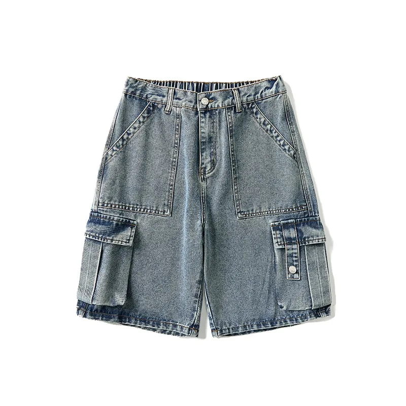 

Mens Shorts Denim Shorts Vintage Loose Fit Cargo Washed High Street Spring Summer New Large Size