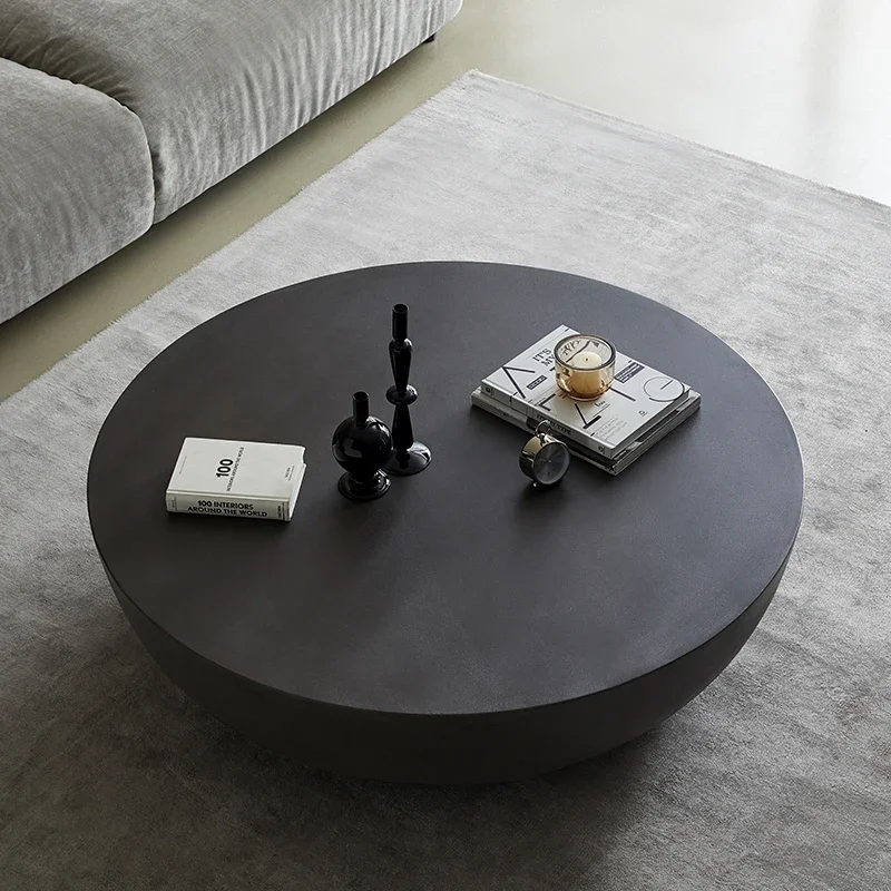 YY Small Apartment Furniture Living Room Modern Minimalist Retro round Tea Table