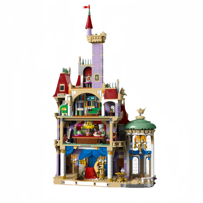 Zestaw DIY z 2916 elementami, model zamku Pięknej i Bestii z 2025 roku, idealny na prezenty urodzinowe i zabawki.