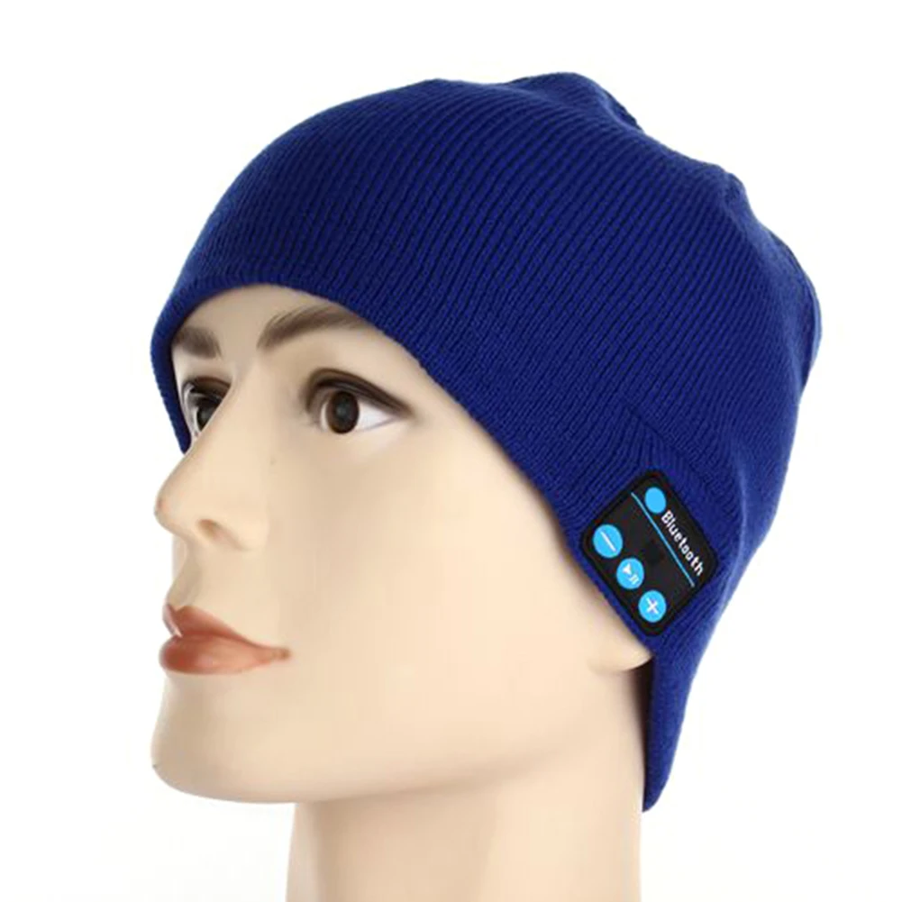 Winter Bluetooth Music Soft Beanie Hat with Stereo Headphone Headset Speaker Wireless Warm Beanie Ski Cap Warm Knitting Beanies