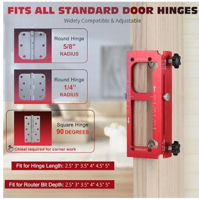 Suitable for Hinge Door Locks, Hole Locators, Door Hinge Installation Kits, Woodworking Adjustable Mortise and Tenon Fixtures
