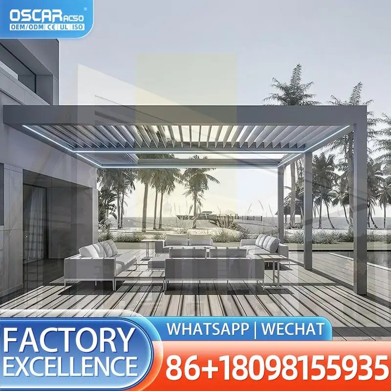 

Устойчивый водонепроницаемый 8x8 жалюзи из чистого алюминия для улицы, сада, патио, беседки на заднем дворе