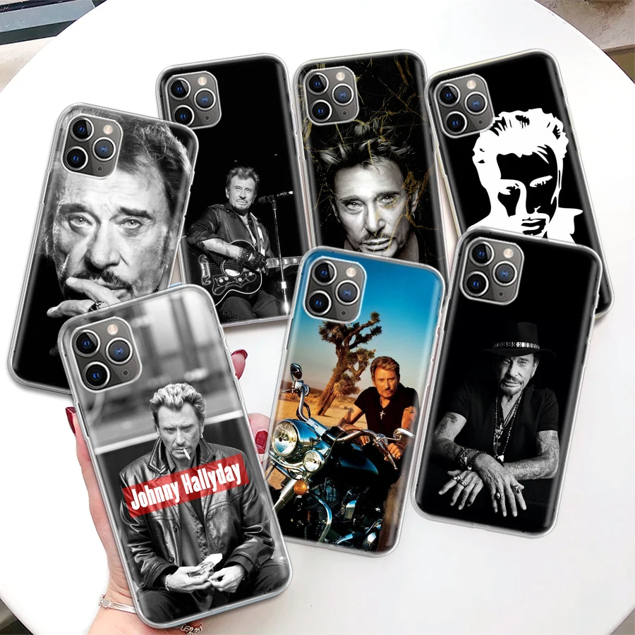 Johnny Hallyday Music Coque Phone Case For iPhone 11 12 13 14 15 16 Pro Max 7 Plus 8 + X XR XS SE Apple Soft Fundas Cover 11 13 