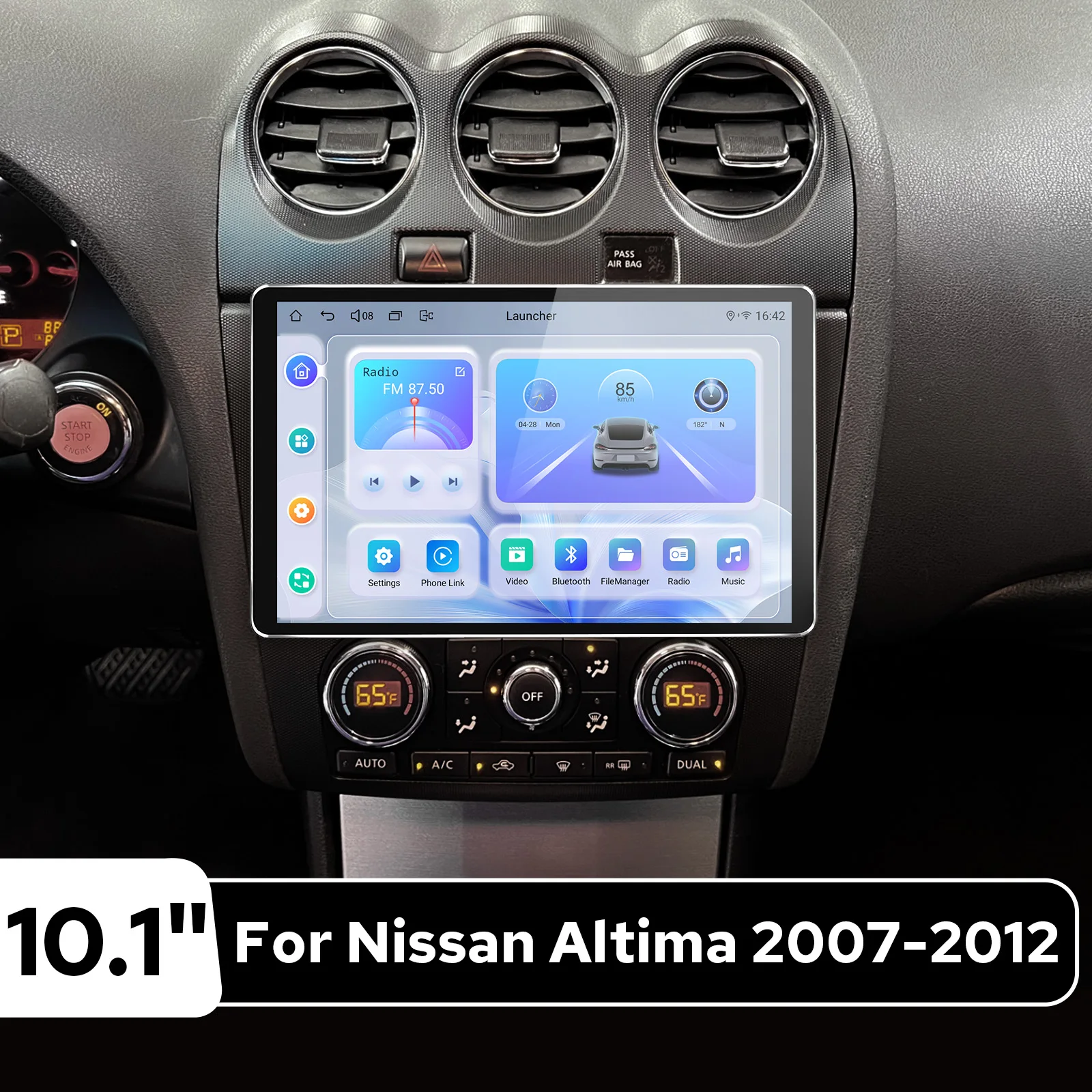 10.1-дюймовая автомобильная магнитола для Nissan Altima 2007-2012 с беспроводным CarPlay и Android Auto, сенсорный экран 1280x800, Plug&Play, Android-головное устройство