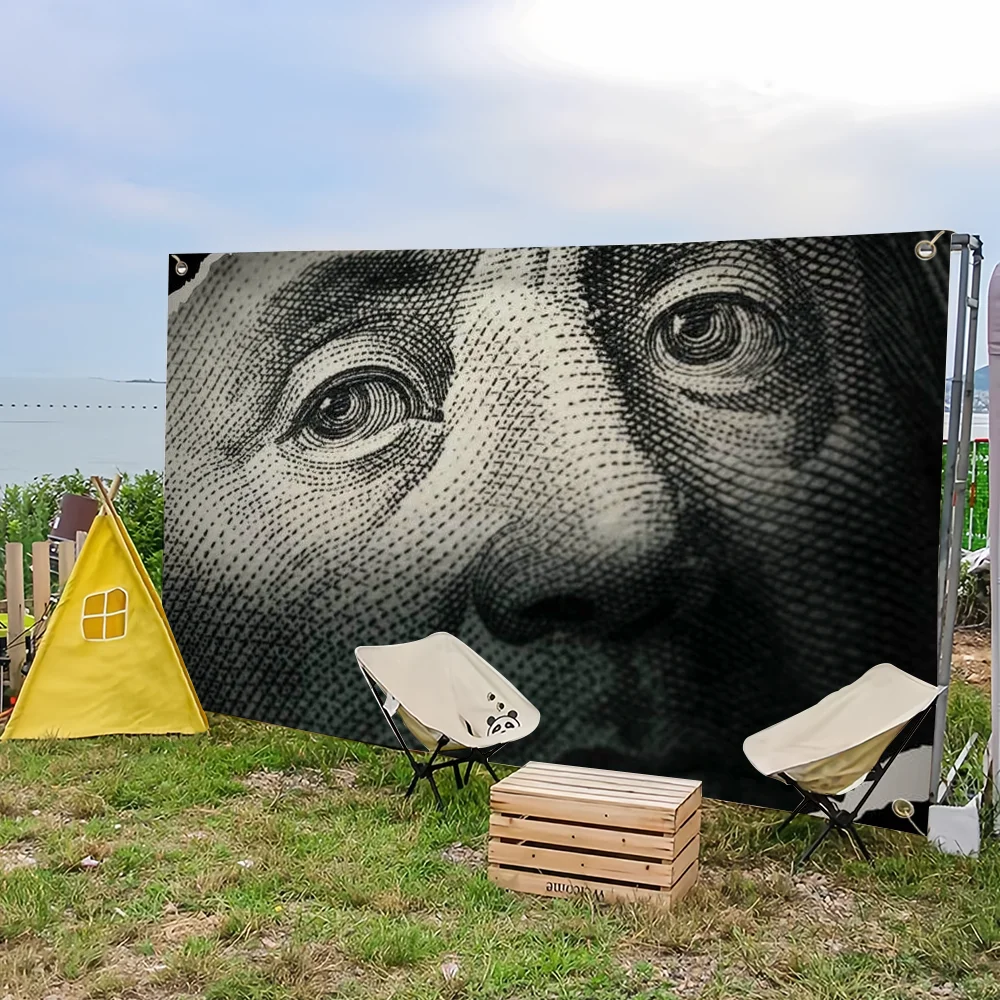 مضحك بنيامين فرانكلين الضريبة ديك العلم الديكور في الهواء الطلق نزهة حفلة الفن معلقة المنزل التخييم حفلة راية أعلى بوم الأكثر مبيعا #4