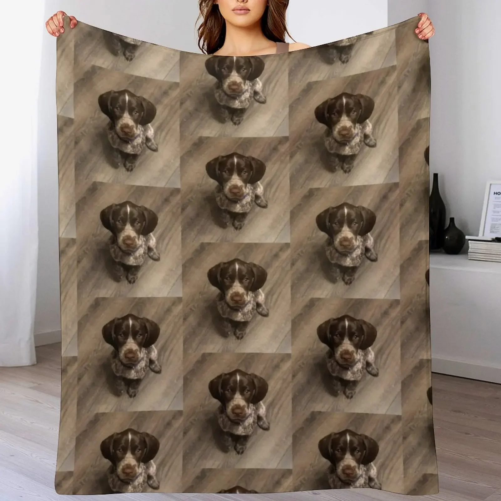 Sweet Little Pointer Puppy Throw Blanket All Season Lightweight Soft Blanket for Bed