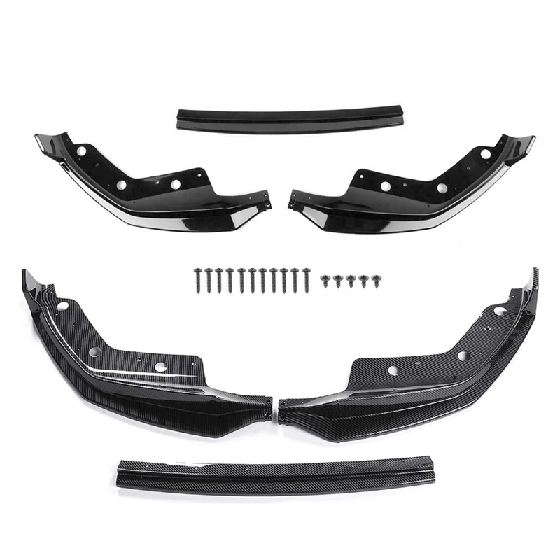 3PCS Car Front Bumper Lip Spoiler Splitter Diffuser Detachable Body Kit For-BMW 3 Series G20 2019-2020