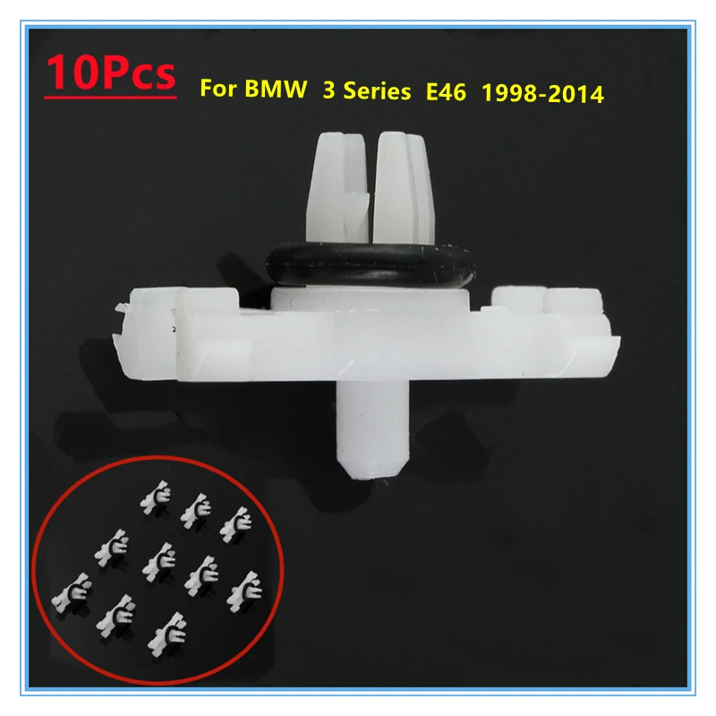 

10pcs Roof Rain Gutter Moulding Clips for BMW E46 1998-2014, Plastic Trim Fastenings Kit 51138204858 51134501967 OEM Bumper Clip
