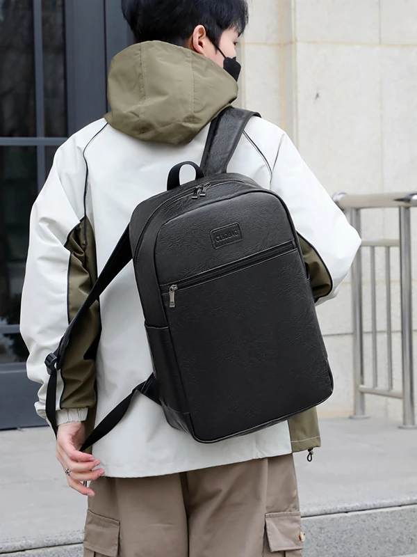 

Lightweight Leather Double oulder Bapa for Men College Students Traveling Laptop Bag Commuting Casual Simple Sle