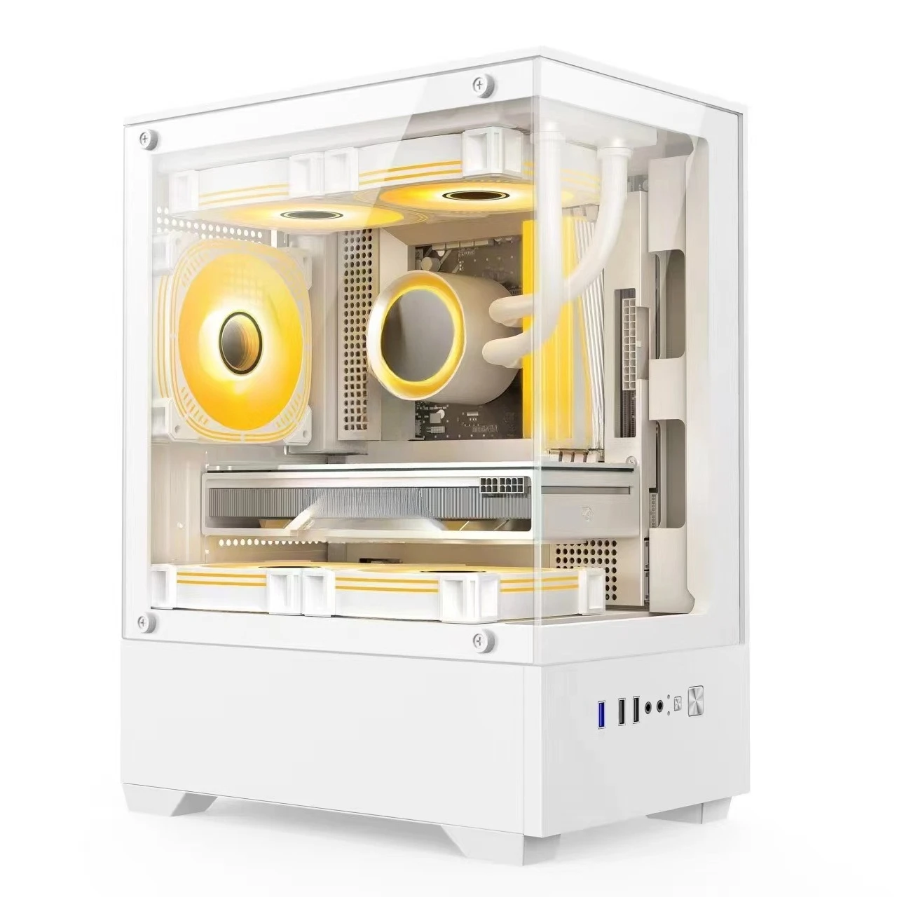 Small sea view room desktop computer chassis glass, chassis shell side through e-sports games