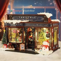 Christmas DIY Handmade Miniature 3D Book Nook Model Kit Wonderland Dollhouses With LED Light Christmas Gifts Home Decoration