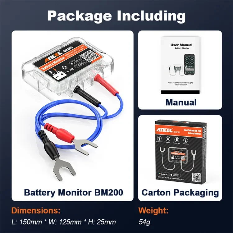 Car battery analyzer 12V battery testing tool, battery tester