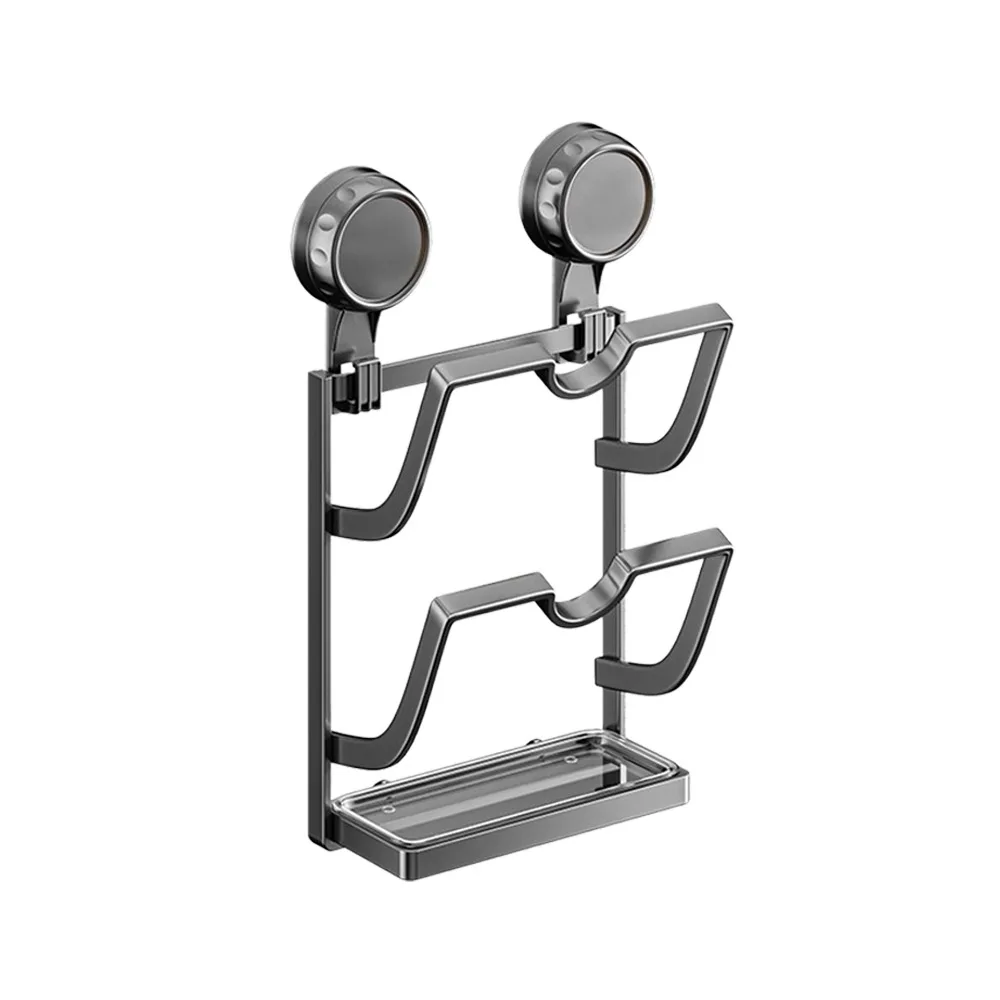 

Новая настенная подставка для крышек с присосками, многоярусная, металлическая, для экономии места, для кухни и дома