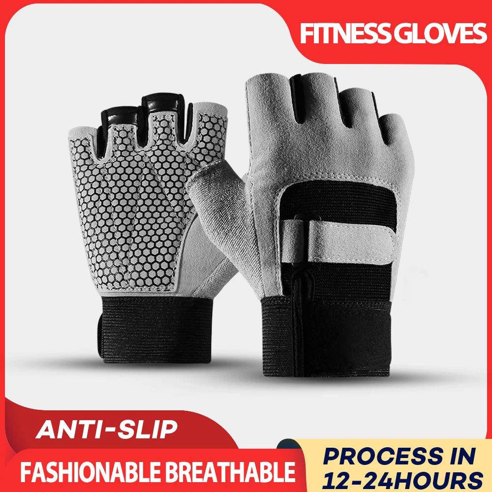 2023 Gym Gloves Breathable Heavyweight Exercise Weight Lifting Man Crossfit Body Building Training Sport Fitness Workout Gloves