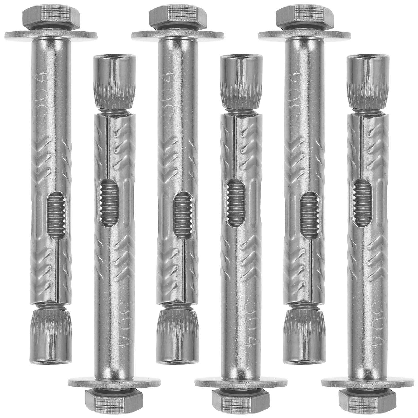 

6Pcs Heavy Duty Expansion Screw Anchors with External Hex Nuts Durable Fixing Bolts Stable Secure Anchor Bolts M6x60