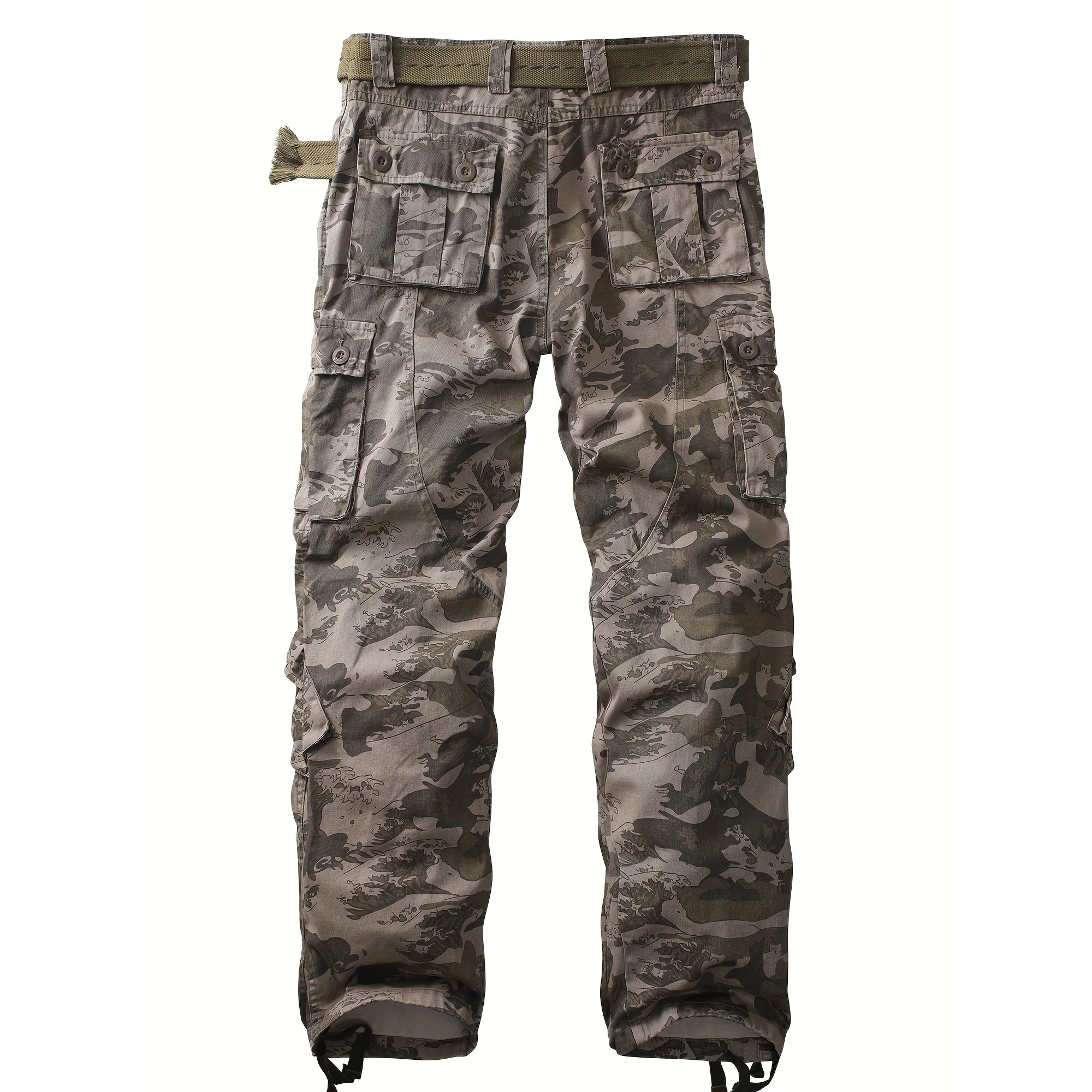 Men Combat Pants With Knee Pads Tactical Cargo Sport Trousers Camouflage Multicam Trekking Hunting Clothes（Not belt）