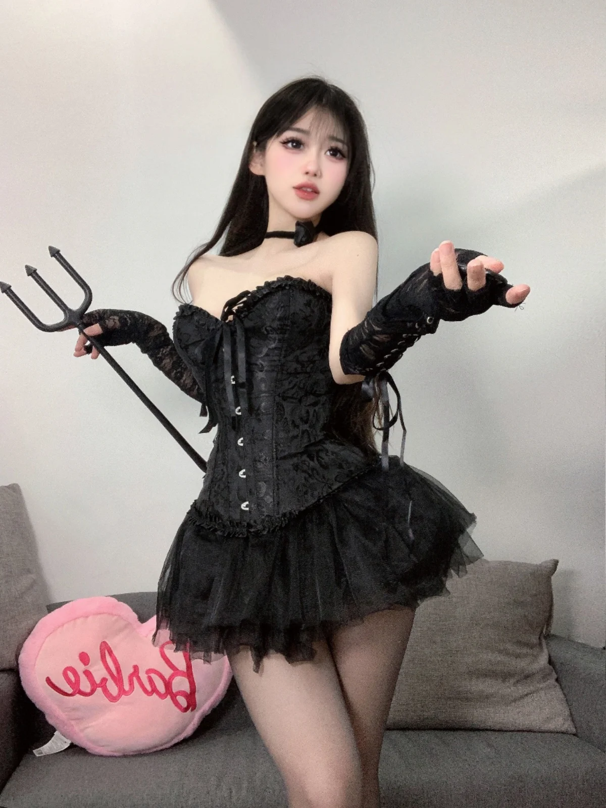 

Sexy Devili Top And Puffy Skirt Outfit for Women loween Cosplay Costume Bla Swan Harbor Di Amusement Park Pure Desire