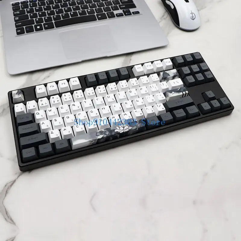 652F 140 Keys Lotus Keycaps Japanese PBT Dye Subbed OEM Keyboard Keycap Set