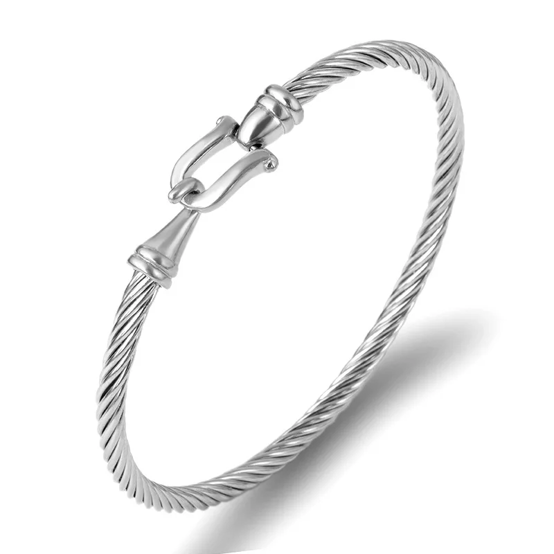 Horseshoe Buckle U-Shaped Bracelets Stainless Steel Jewellery Women Fashion Jewelry Accessories